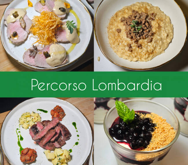 Percorso Lombardia tasting menu courses, private chef dinner in Barzio, Lake Como