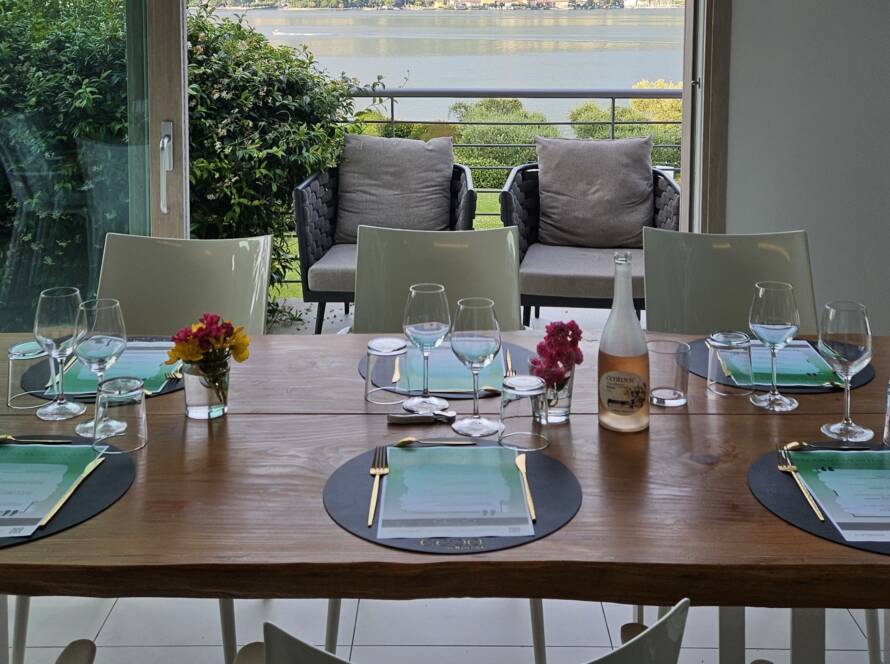 Dinner table set for a family stay, Argegno, Lake Como